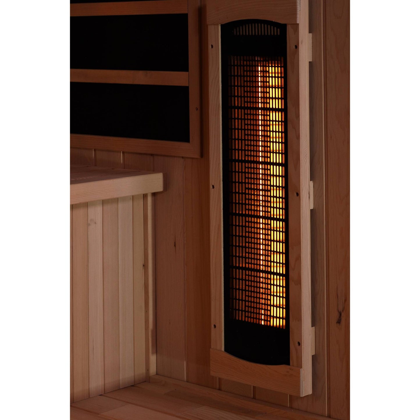 Golden Designs: 3-Person Reserve Edition Full Spectrum Near Zero EMF FAR Infrared Sauna with Himalayan Salt Bar - Elite Holistic Fitness