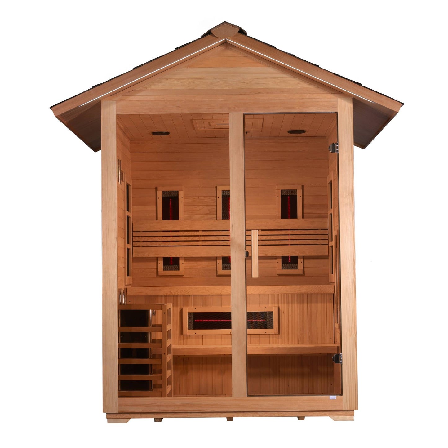 Golden Designs: Carinthia 3 Person Hybrid (Infrared + Stove) Outdoor Sauna - Elite Holistic Fitness