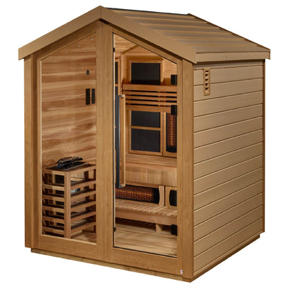 Golden Designs Loviisa 3 Person Hybrid (Infrared +Stove) Outdoor Sauna - Elite Holistic Fitness